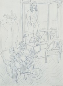 Kvinde i et interiør; Hotel Regina, Cimiez, Nice af Henri Matisse