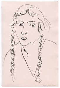 Ung pige med fletninger af Henri Matisse