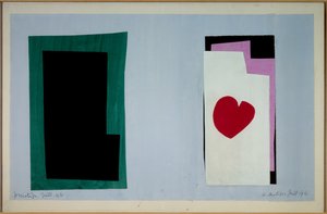 jazz - le coeur 1943 (Gouacher, udklip og collager på papir monteret på lærred) af Henri Matisse