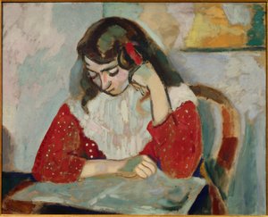marguerite lisant 1906 (olie på lærred )