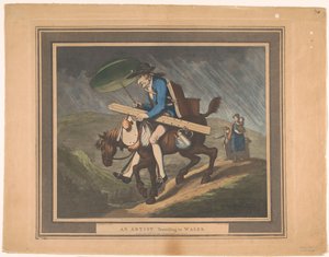 Kunstner på rejse gennem Wales En kunstner, der rejser i Wales (titel på objekt)