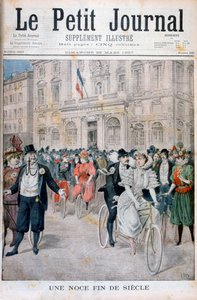 Et bryllup på en cykel, Frankrig, 1897 af Henri Meyer