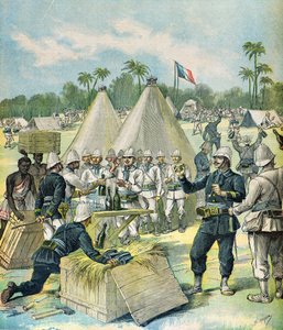 Uddeling af alkohol til kolonitropper i Dahomey af Henri Meyer