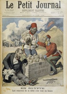 Egypten: gældsreserver går i røg - i "" Le Petite Journal"" af 14/06/1896 af Henri Meyer