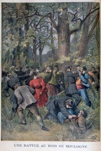 Kamp mellem gendarmer og civile i Bois de Boulogne, Paris, 1895 af Henri Meyer