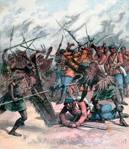 Opstand i Manpur, Indien, 1891 af Henri Meyer