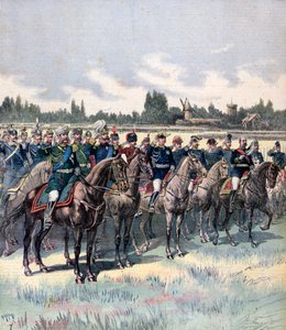 Militær gennemgang med general Saussier og udenlandske militærattachéer, 14. juli 1891. af Henri Meyer