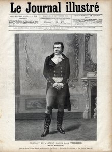 Portræt af Leon Marais (1853-1891) i "Thermidor"" af victorianske Sardou i rollen som Martial Hugon - Tegning af Henri Meyer, Indgravering af Navellier i "The Illustrous Diary"" fra 1891
