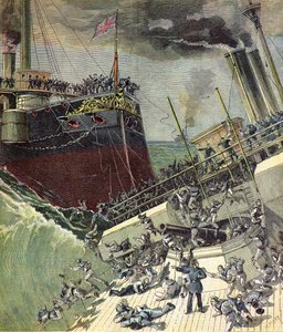 Det engelske skib HMS Camperdown af Henri Meyer