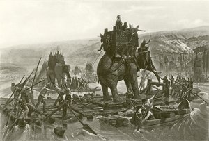 Hannibal krydser Rhone (dybtryk)