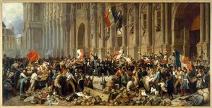 Lamartine nægter at bære det røde flag foran Hôtel de Ville, ca. 1848 (olie på lærred)
