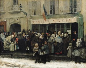 Et Suppekøkken under belejringen af Paris, efter 1870 (olie på lærred)