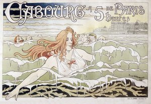 Cabourg 5 timer fra Paris - Reklameplakat af Privat Livemont af Henri Henri Antoine Théodore Livemont