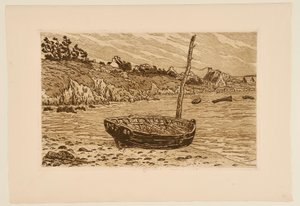 [Båd ved vandkanten, Loguivy] af Henri Rivière