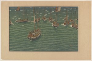Både for anker i Tréboul, plade 5 fra "Le Beau Pays de Bretagne" af Henri Rivière