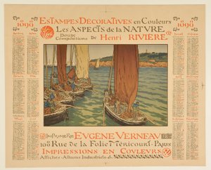 Kalender für 1898: Dekorative Drucke in Farben, Die Aspekte der Natur, zwölf Kompositionen von Henri Rivière af Henri Rivière
