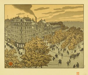 Fra Boulevard de Clichy [De seksogtredive udsigter over Eiffeltårnet] af Henri Rivière