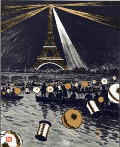 Festligheder på Seinen, 14. juli (fra 36 udsigter over Eiffeltårnet) af Henri Rivière