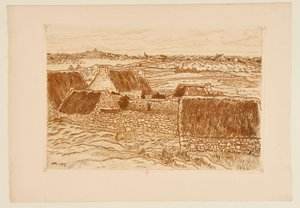 [Landsbyen på Île de Bréhat] af Henri Rivière