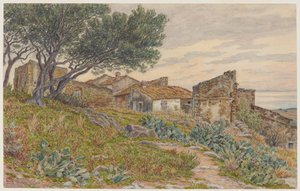 Gamle huse i Bormes af Henri Rivière
