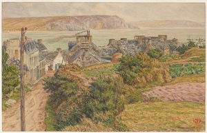 Landsbyen og bugten i Morgat af Henri Rivière