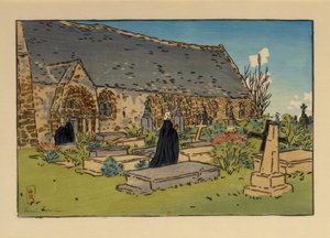 Perros-Guirec kirkegård og kirke af Henri Rivière