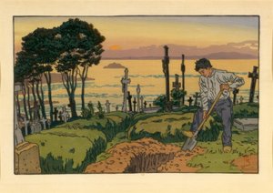 Graveren på Saint-Jean-kirkegården i Tréboul af Henri Rivière