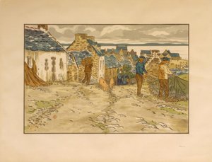 Gade i Treboul af Henri Rivière