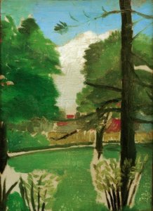 Skitse, udsigt over Parc Montsouris af Henri Rousseau