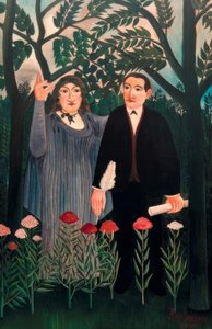 Musen, der inspirerer digteren af Henri Rousseau