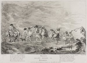 Rekrutter på vej til at slutte sig til regimentet, 1717?-26 af Henri Simon Thomassin