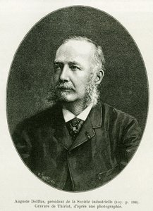 Auguste Dollfus, formand for industrivirksomheden Dollfus Mieg. Gravering af Thiriat for at illustrere historien A Through Alsace and Lorraine, af Charles Grad, tysk deputeret, i 1885, i tour du monde 1886, under ledelse af Edouard Charton (1807)