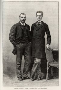 Portrætter af opdagelsesrejsende Gabriel Bonvalot (1853-1933), forfatter til historien, og prins Henri d