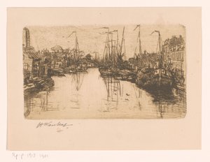 byens kanal af Henri Wouters (signed by artist)
