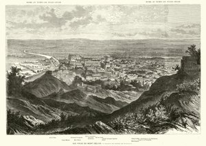 Rom set fra Caelian Hill på Julius Cæsars tid (gravering)