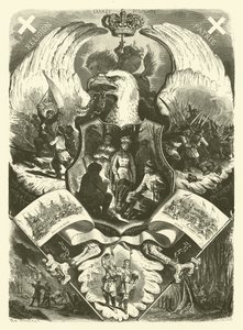 Soldater og uniformer fra den polske hær under opstanden 1863-1864 mod russisk styre (gravering)