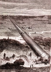 Den gigantiske rumpistol fra J. T. Maston, "From the Earth to the Moon" af Jules Verne