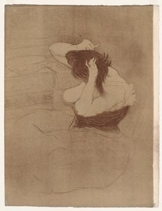 Elles: Kvinde, der reder sit hår af Henri de Toulouse-Lautrec