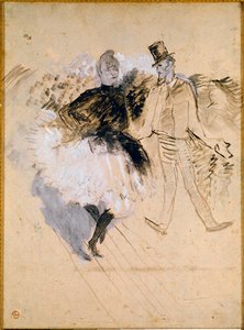 Goulue og Valentin le Desosse ved Moulin de la Galette af Henri de Toulouse Lautrec