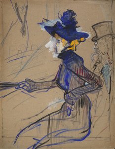 Jane Avril på Divan Japonais af Henri de Toulouse-Lautrec