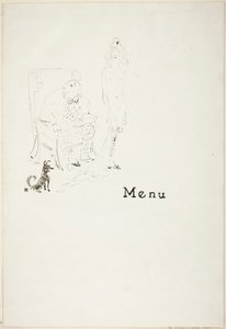 Den nøgne lille pige: Menukort af Henri de Toulouse-Lautrec