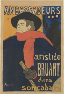 Ambassadører: Aristide Bruant, 1892 af Henri de Toulouse Lautrec