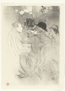 Besøgende i cafe Moulin Rouge Ved Moulin Rouge. Et groft! En rigtig grov! af Henri de Toulouse Lautrec