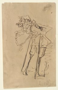 Karikatur af en soldat, der holder en dekoration af Henri de Toulouse Lautrec