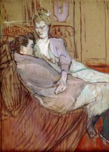 Studie for The Two Friends af Henri de Toulouse Lautrec