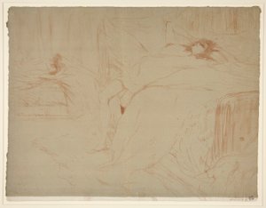 Femme sur le dos, lassitude (Kvinde liggende på ryggen, træthed), fra serien Elles af Henri de Toulouse-Lautrec