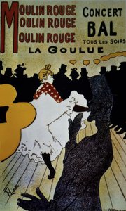 Moulin Rouge: La Goulue - 1891 - 191 × 117 cm - farvelitografi af Henri de Toulouse Lautrec