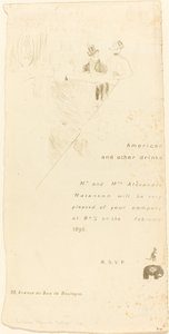 Hr. og fru Alexandre Natanson invitation, 1895. af Henri de Toulouse Lautrec