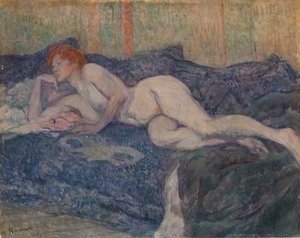 Nøgen liggende på en sofa af Henri de Toulouse-Lautrec