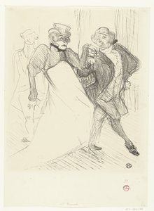 Portret af skuespillerne Gabrielle Rejane og Felix Galipaux i et teaterstykke Madame Sans-Gêne Rejave og Galipaux, i Madame Sans Gène af Henri de Toulouse Lautrec